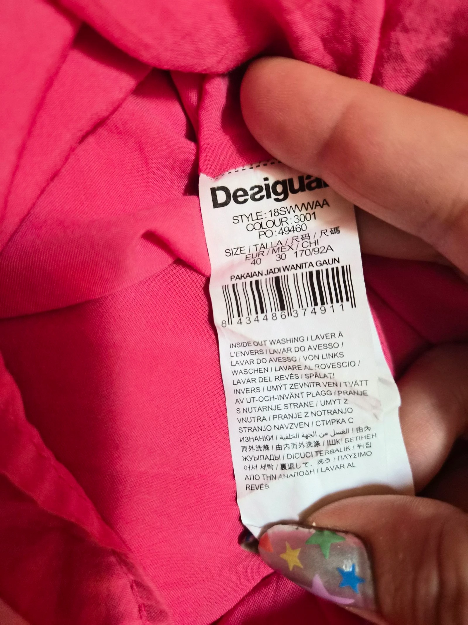 Vestido Desigual en tonos naranja/rosa talla 40/L – photo 12